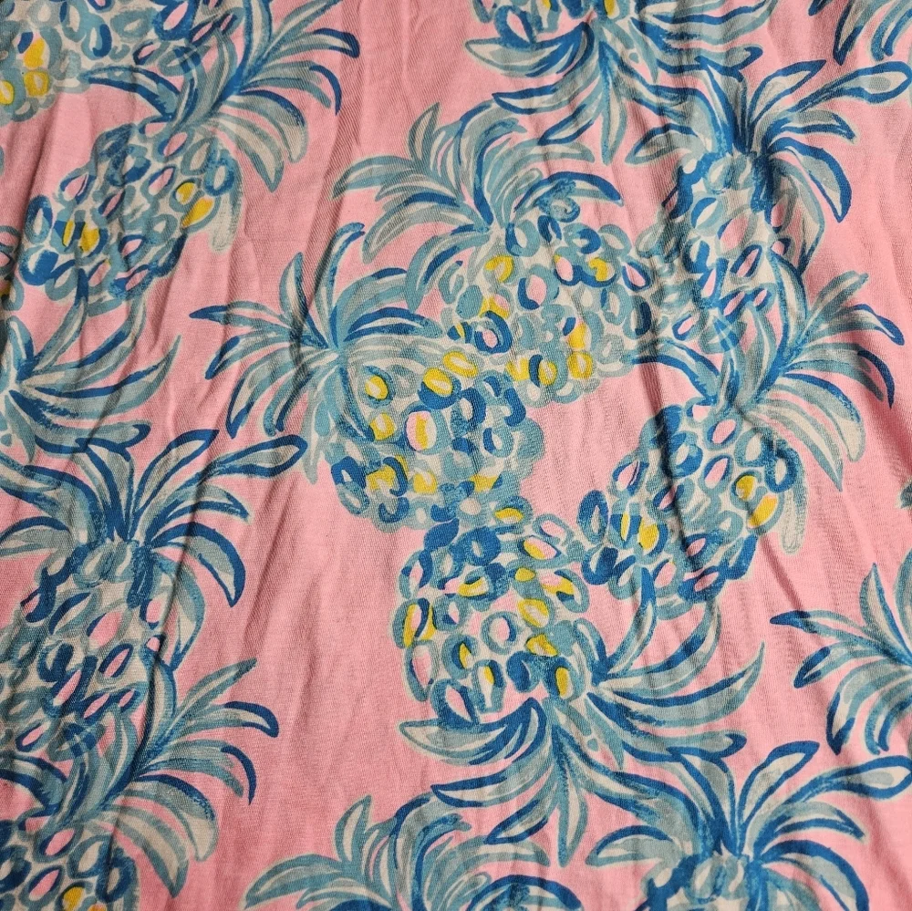 Lilly Pulitzer Girl's XL Mini Astara Dresw Pineapple Print Pink Blue 005675